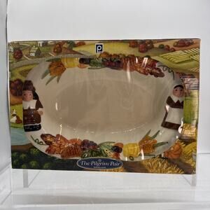 Publix THE PILGRIM PAIR Serving Bowl Thanksgiving Dish Pilgrims 102478 Boxed